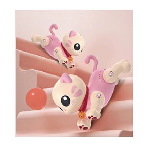 اسباب بازی ربات گربه موزیکال کنترلی صورتی Robot Cat Toy for Kids, Remote Control Kitty Toys_اسباب بازی ربات